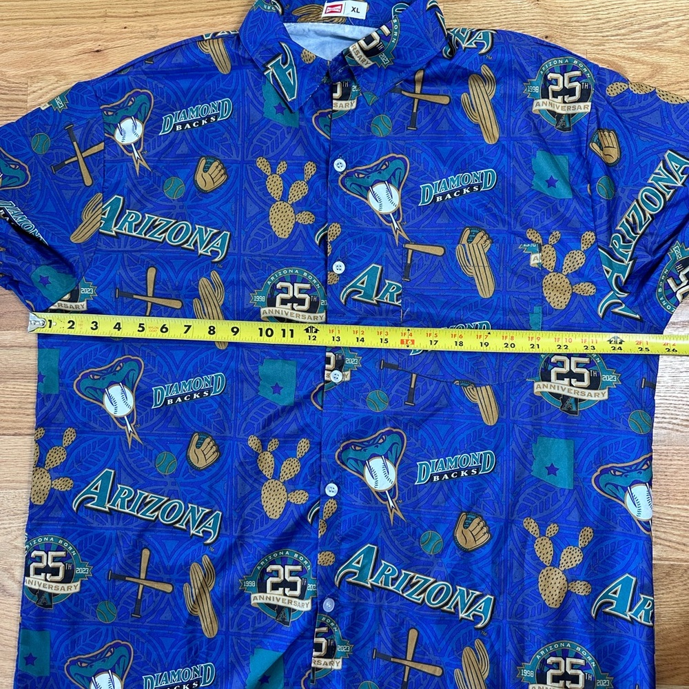 Arizona Diamondbacks 25th Anniversary Hawaiian Button Down Shirt. AOP. size XL - Picture 6 of 7
